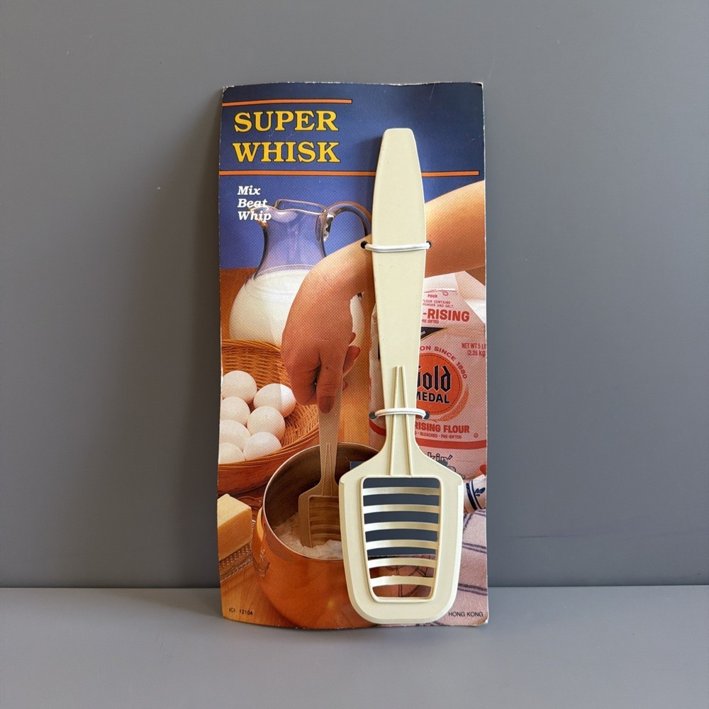 New in Package Vintage 1980s Gold Medal Flour Promo "Super Whisk" Spoon Strainer